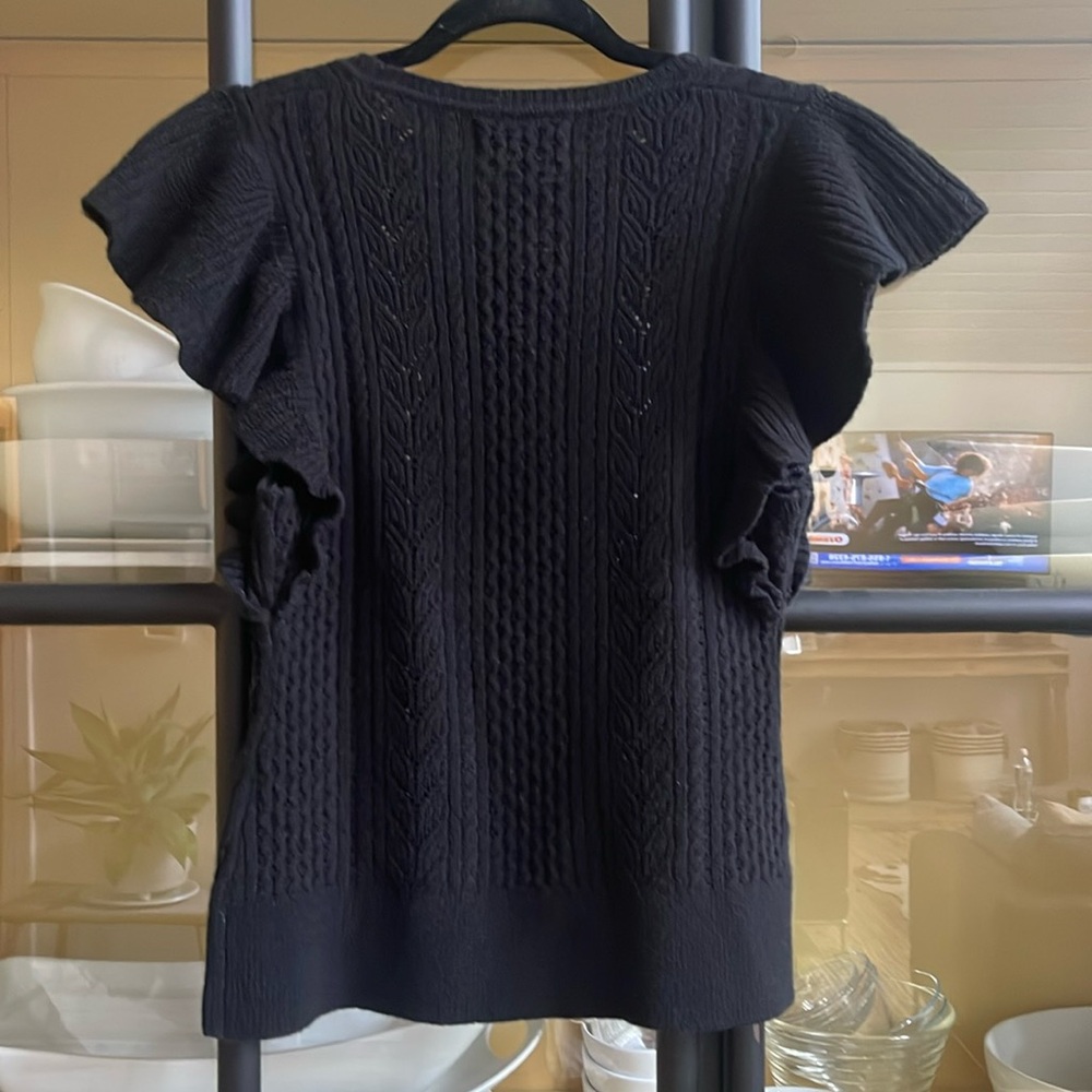 Black Banana Republic Flutter Sleeve Sweater XS